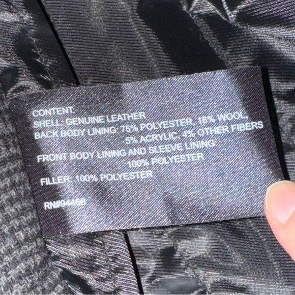 Perry Ellis Portfolio Lambskin Black Leather Jacket Size L Full Zipper Front - Picture 3 of 10